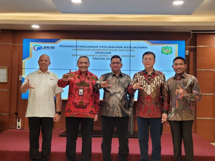Sekretariat DPRD Medan – LAN Teken Perjanjian Kerja Sama