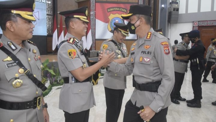 Kapolrestabes Medan Hadiri Sertijab Dir Narkoba dan Dir Krimum Polda Sumut