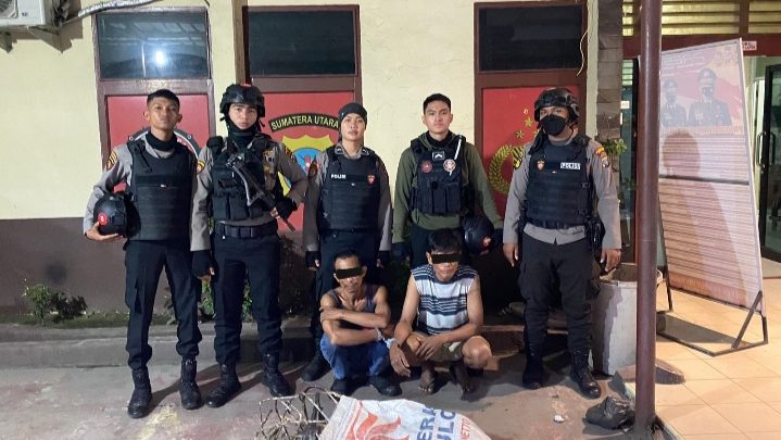 Tim Patroli Presisi Sat Samapta Polrestabes Medan Amankan Pelaku Pencurian Besi