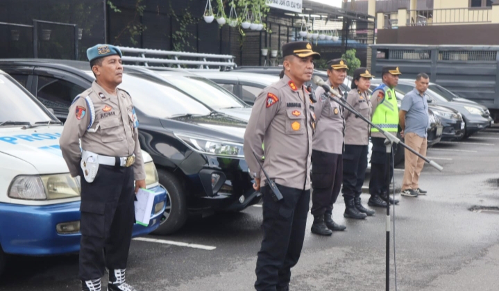Kabag Ops Polrestabes Medan Pimpin Apel Ops Ketupat Toba 2023