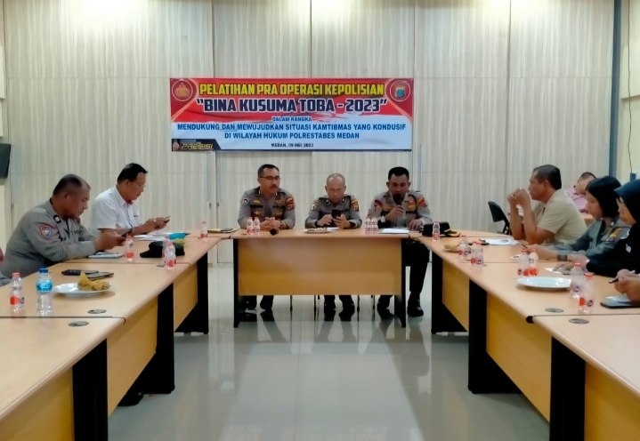 Polrestabes Medan Gelar Latihan Pra Operasi Bina Kusuma Toba 2023