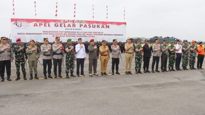 Kapolrestabes Medan Hadiri Apel Pasukan Kunjungan Ibu Negara