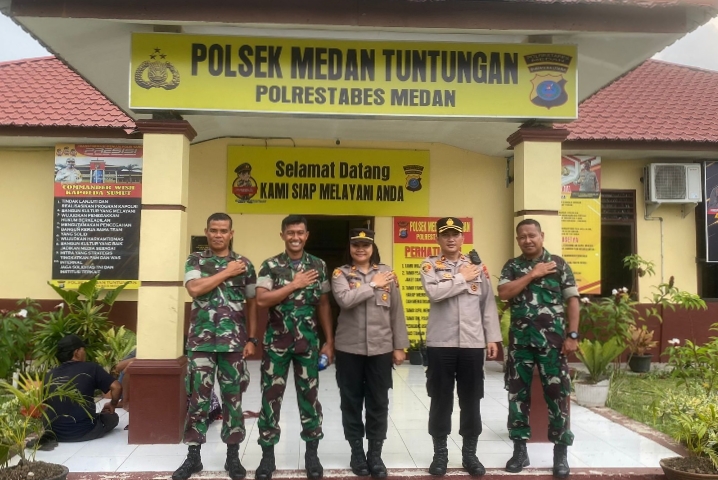 Kapolsek Medan Tuntungan Adakan Diskusi Kamtibmas Bersama Kasiops Menarhanud-2 PB