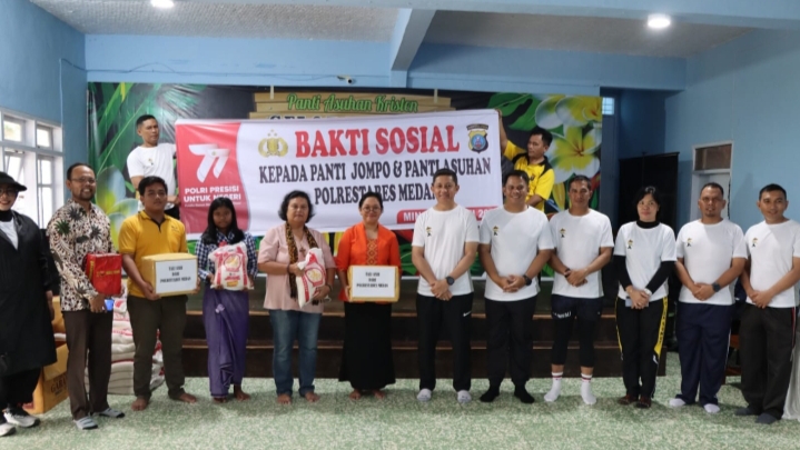 Kapolrestabes Medan Olahraga Bersama Sekaligus Bakti Sosial di Pancur Batu