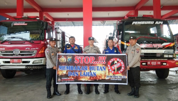 Antisiapsi Karhutla, Polrestabes Medan Koordinasi dengan Disdamkarmat Medan