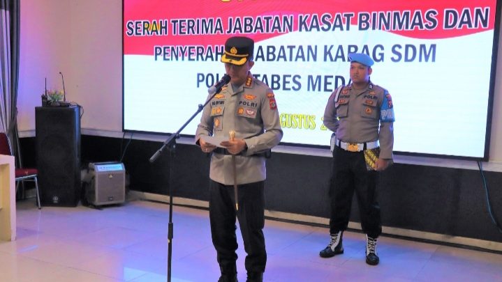 Polrestabes Medan Gelar Sertijab Kasat Binmas dan Kabag SDM