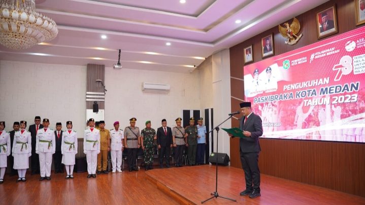 Bobby Nasution Kukuhkan Anggota Paskibraka Kota Medan 2023