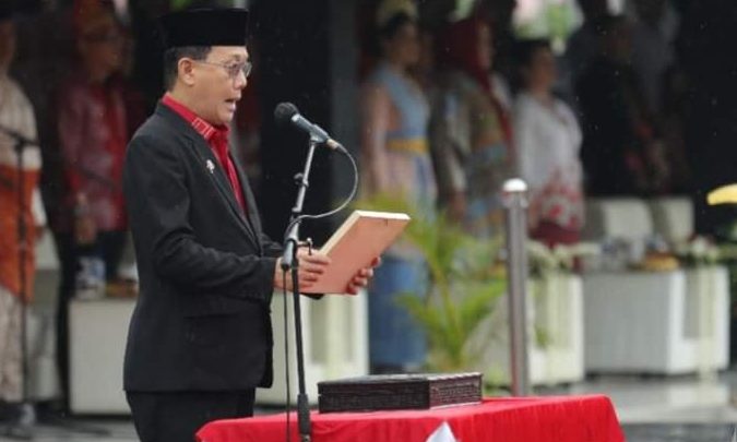 Hasyim SE Bacakan Teks Proklamasi di HUT Kemerdekaan RI