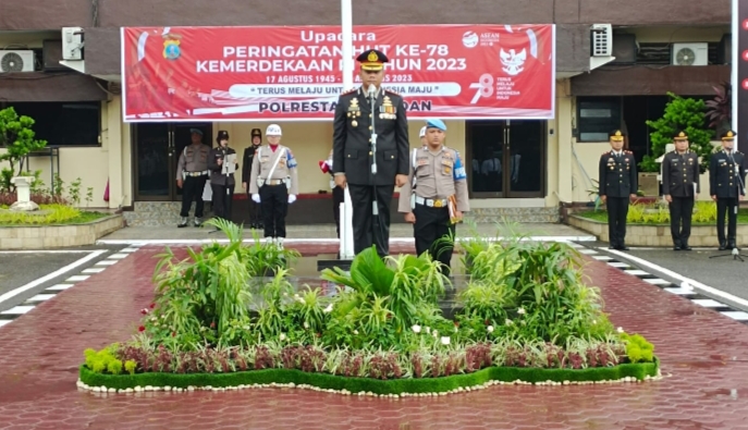 Waka Polrestabes Medan Pimpin Upacara Peringatan HUT ke-78 Kemerdekaan Indonesia