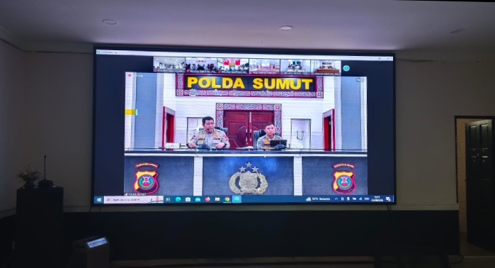 Polrestabes Medan Anev Program Quick Wins Presisi TW lll TA 2023 Melalui Zoom Meeting