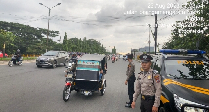 Berikan Rasa Aman, Samapta Polrestabes Medan Gelar Patroli Kota
