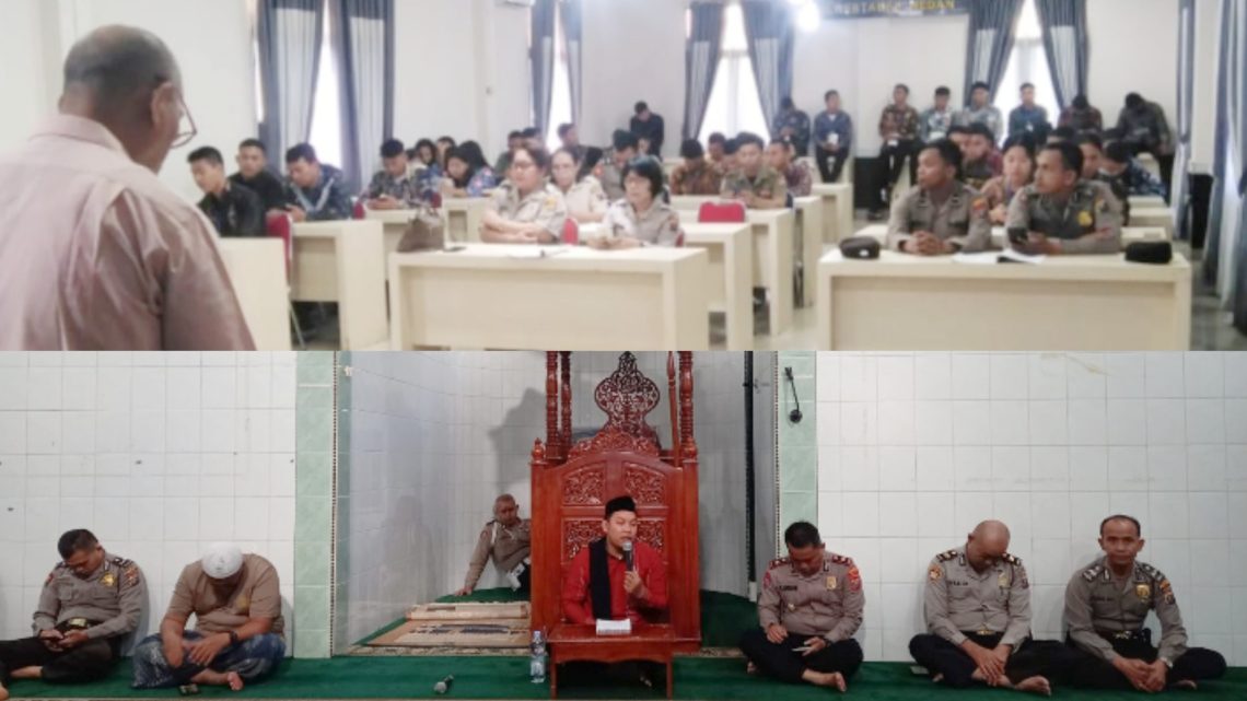 Polrestabes Medan Laksanakan Binrohtal kepada Personel Beragama Islam dan Kristen