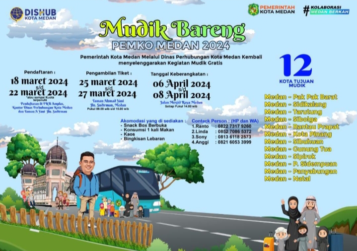 Pemko Medan Kembali Gelar Program Mudik Bareng 2024, Kuota 6.000 Pemudik