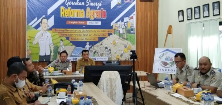 Pj. Bupati Langkat Zoom Meeting Bersama Dirjen Penataan Agraria Kementrian ATR/BPN RI
