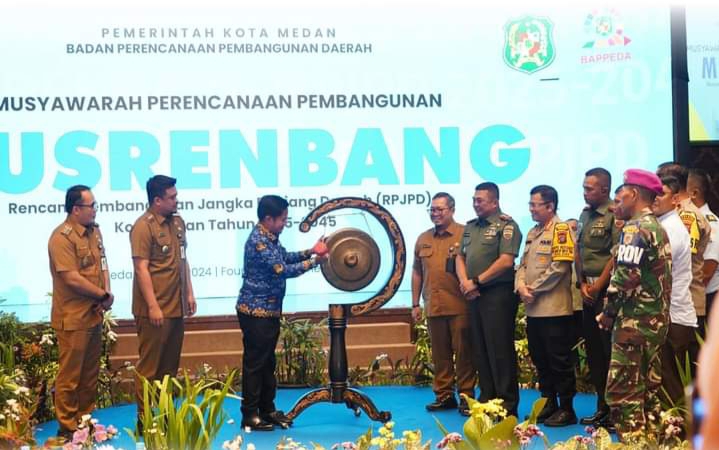 Sekwan Kota Medan Hadiri Pembukaan Musrenbang RPJD 2025-2045