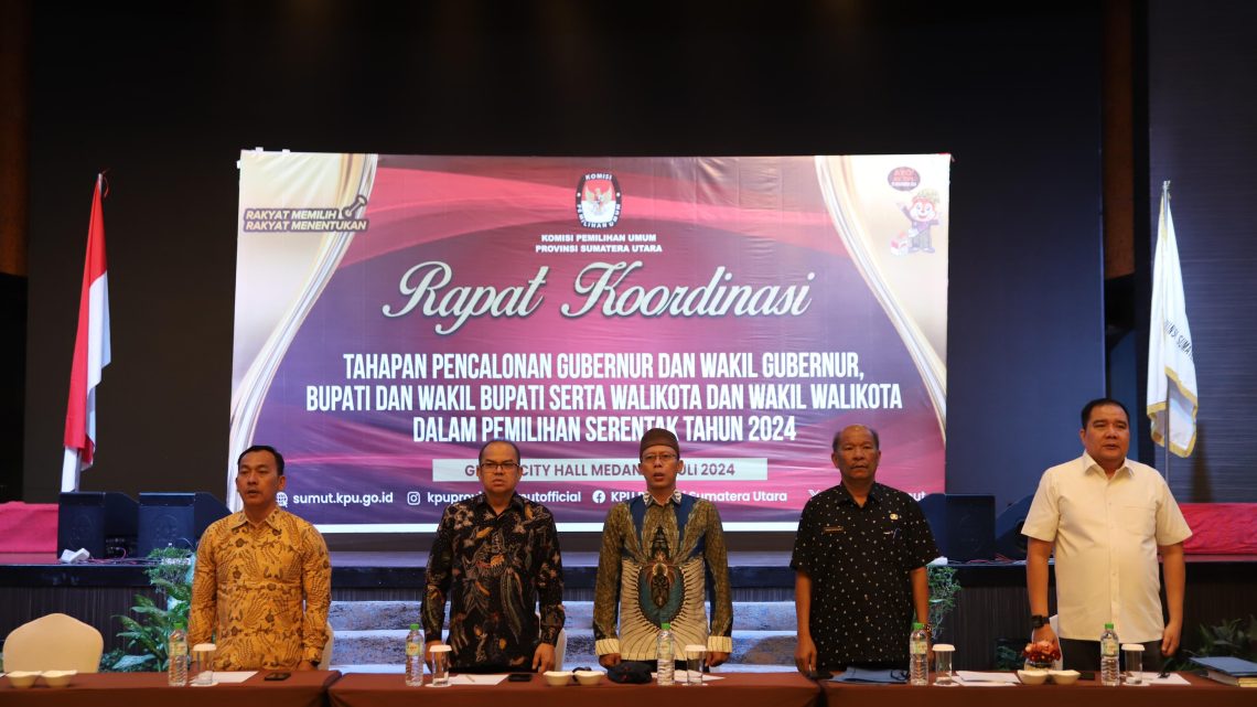 KPU Sumut Gelar Rakor Tahapan Pencalonan Kepala Daerah di Pilkada Serentak 2024