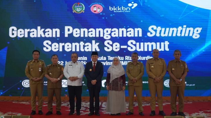 Pj. Bupati Langkat Ikuti Gerakan Penanganan Stunting Serentak se-Sumut, Wujudkan Generasi Emas