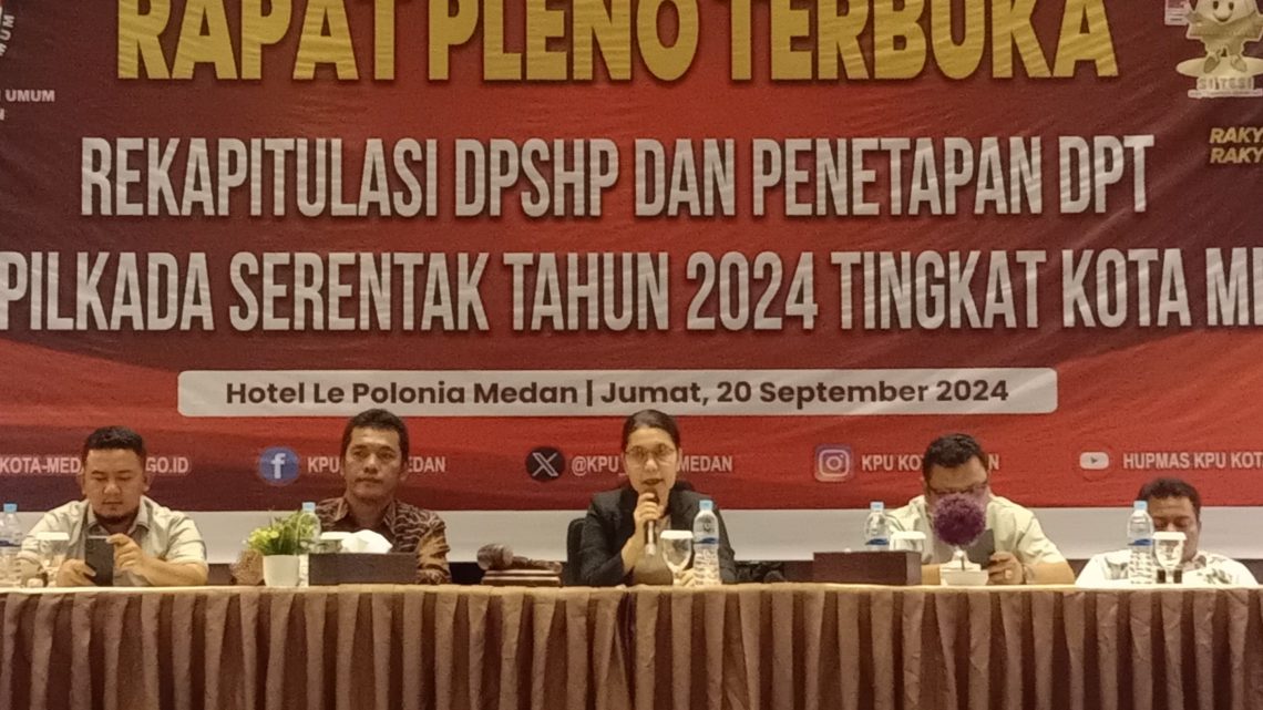 KPU Medan Tetapkan DPT Pilkada 1.799.421 Pemilih