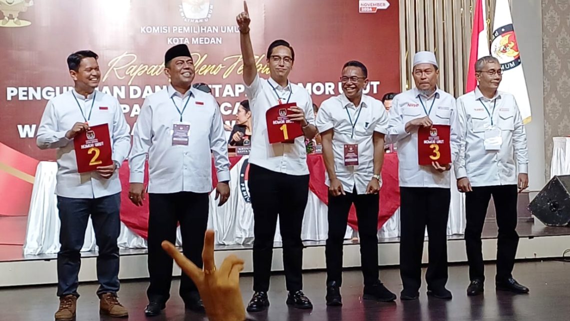 KPU Medan Tetapkan RIZKI No 1, BERANI No 2 dan HIRO No 3