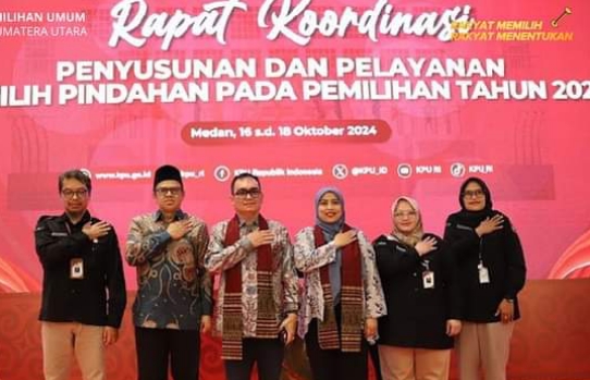 KPU Sumut Hadiri Rakor Pelayanan Pemilih Pindahan