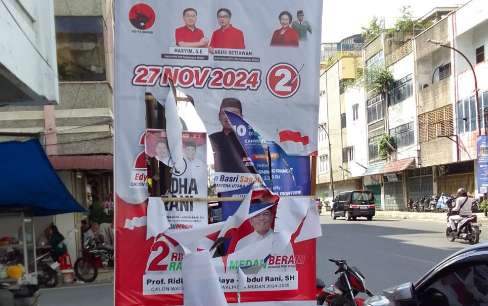 DPRD Medan Minta Aparat Hukum Tindak Tegas Oknum Perusak APK Paslon