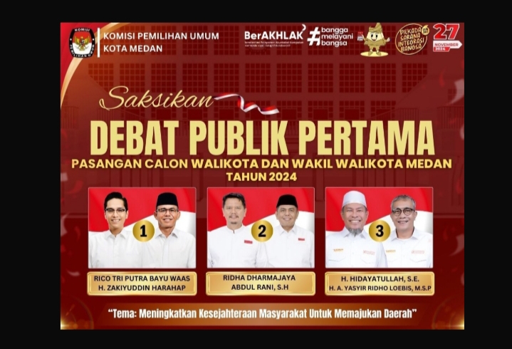 Besok, KPU Medan Gelar Debat Pertama Kandidat Paslon