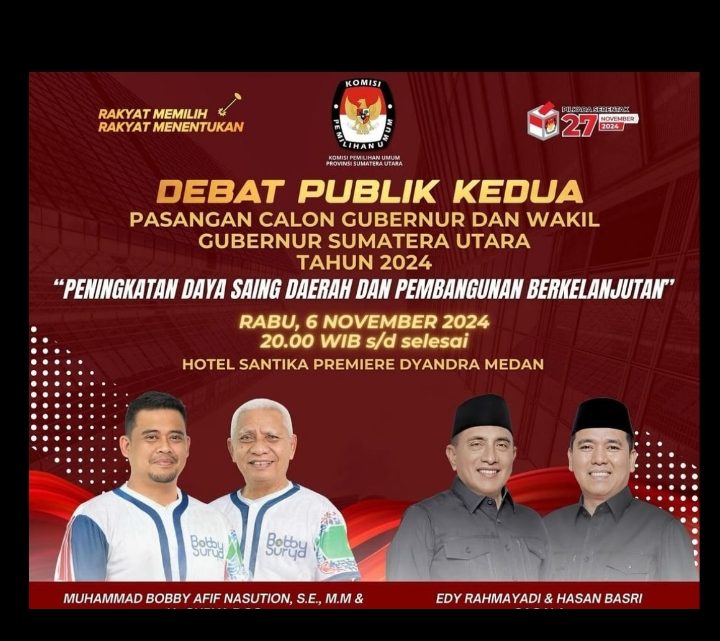 KPU Sumut Gelar Debat Kedua Pilgubsu di Hotel Santika Dyandra