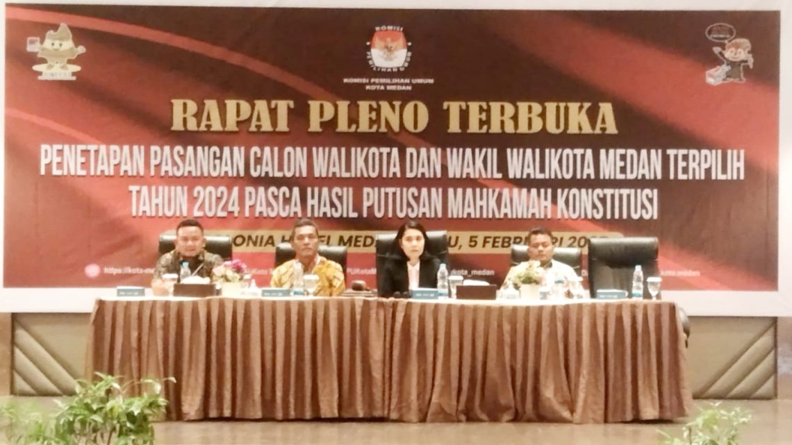 KPU Medan Tetapkan Wali Kota & Wakil Wali Kota Terpilih 2025-2030