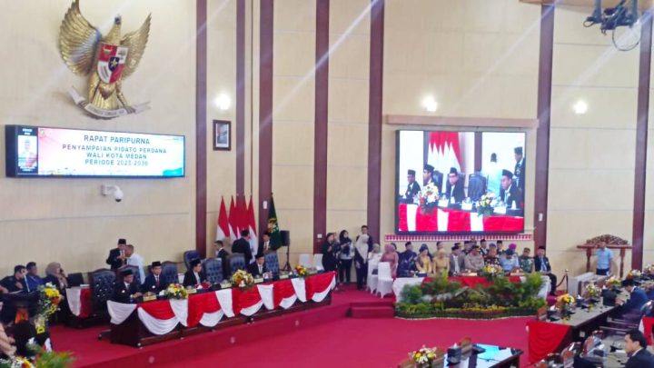DPRD Gelar Paripurna Penyampaian Pidato Perdana Walikota Medan Periode 2025-2030