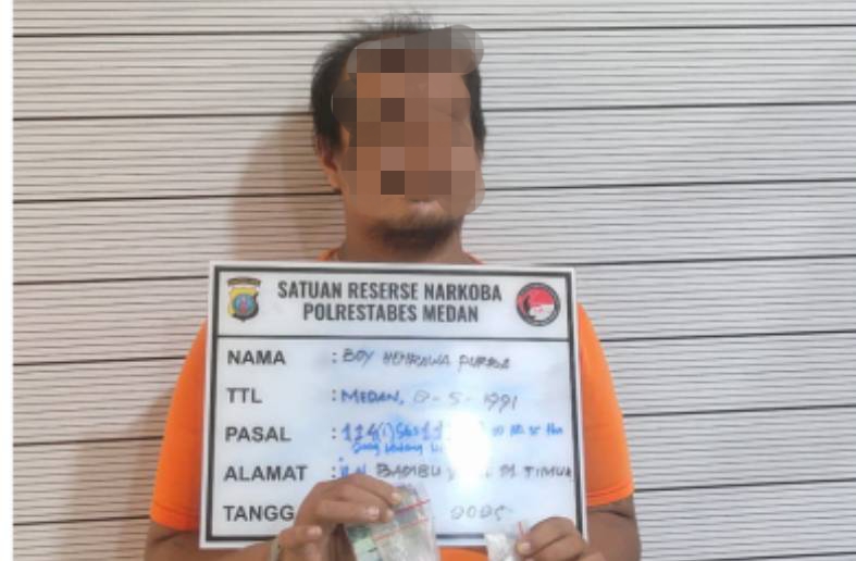 Sat Narkoba Polrestabes Medan Tangkap Terduga Bandar Sabu di Jalan Karantina, Gang Sudi