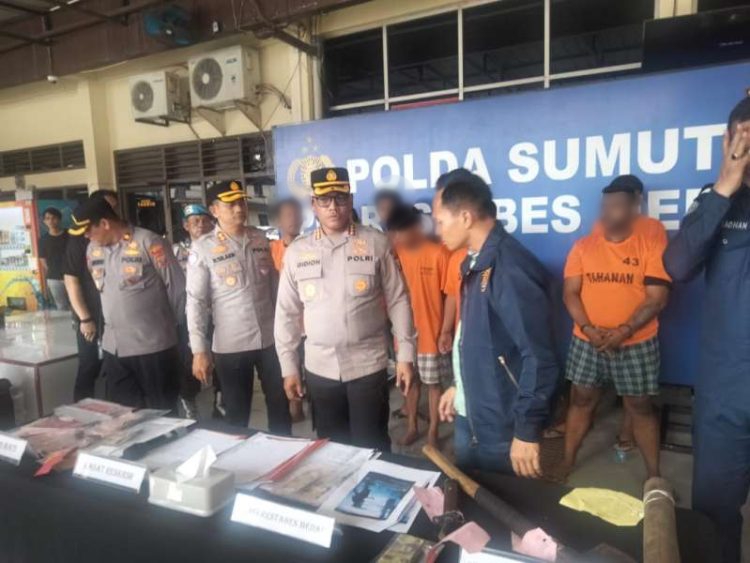 Tekan Aksi Premanisme dan Pungli, Polrestabes Medan Tahan 9 Pemuda Bawa Sajam