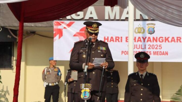 Polrestabes Medan Gelar Upacara Peringatan Hari Bhayangkara ke-79