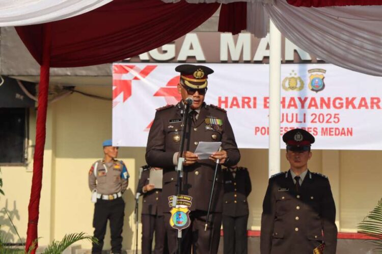 Polrestabes Medan Gelar Upacara Peringatan Hari Bhayangkara ke-79