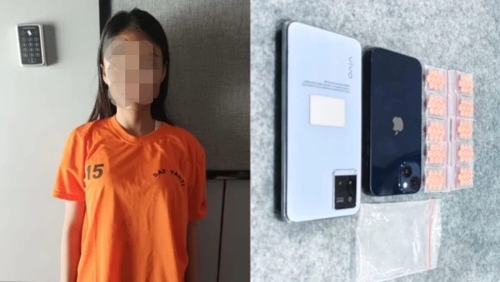 Polisi Sergap Seorang Wanita Diduga Pengedar Happy Five di Jalan Sei Belutu 1 Medan