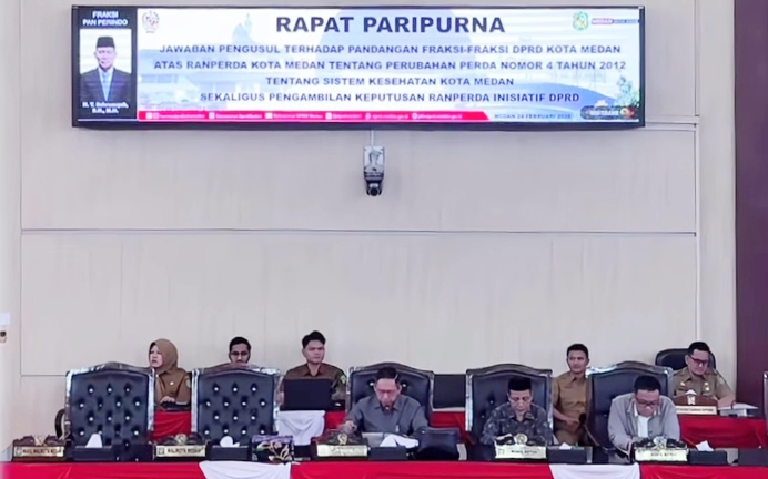DPRD Medan Gelar Rapat Paripurna Perubahan Perda Sistem Kesehatan