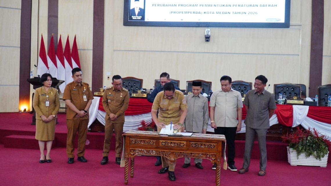 Pemko Medan dan DPRD Tetapkan Perubahan Propemperda Medan 2026